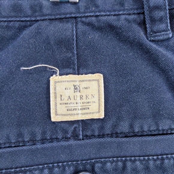 Lauren Ralph Lauren Women's Chino Shorts Blue Size 12 100% Cotton Slash Pockets - Picture 5 of 11